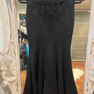 Aqua embroidered A-Line scuba dress